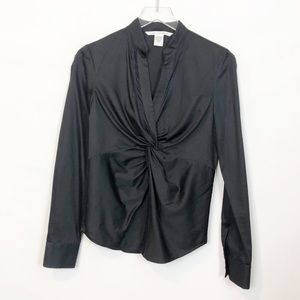 DVF Bryce Cotton Sateen Blouse Twist Front 8